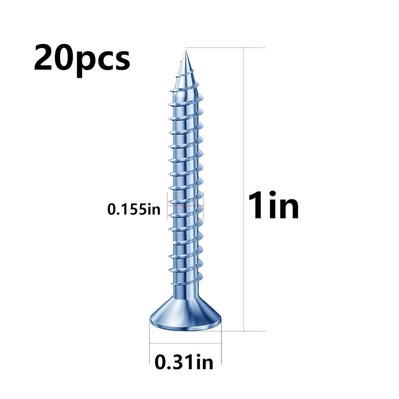 Wensilon (120 PCS) Drywall Anchors Screws 8 Blue Wall Anchor Set 1/4. Three-Color Screws Make it Easy to Install Various Color Products - Image 4